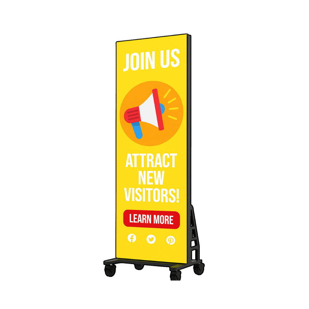 Posto series digital LED standee display for indoor signage.