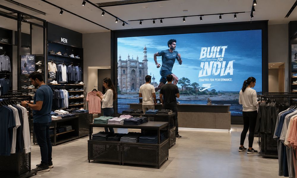 LED video wall installed in a retail environment to enhance customer engagement and branding.