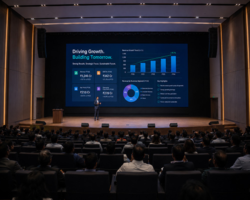 LED presentation wall delivering clear visuals in auditoriums and educational venues.