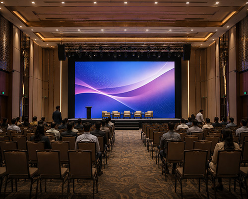 LED display designed for multipurpose venues hosting conferences and performances.