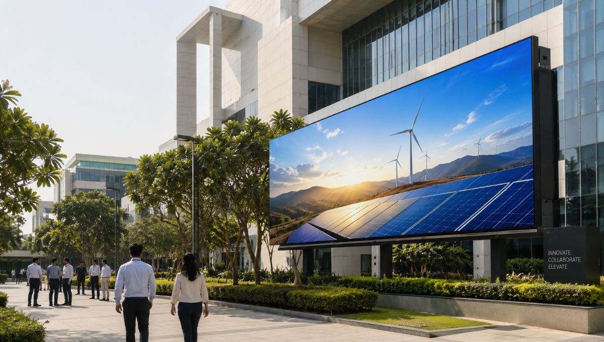 Energy-efficient outdoor LED display designed for continuous operation with reduced power usage.