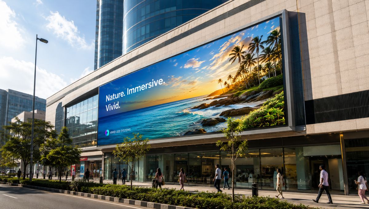 Ultra high-brightness outdoor LED display delivering clear visuals in bright daylight conditions.